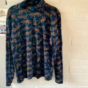 Turtleneck Tiger Print Top